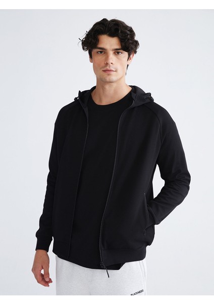 Yeni Sezon Kapüşonlu Uzun Kollu Erkek Fermuarlı Sweatshirt
