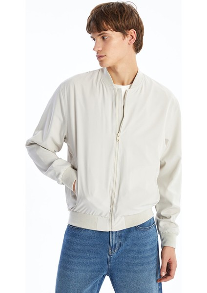 Yeni Sezon Standart Kalıp Kolej Yaka Erkek Bomber Mont