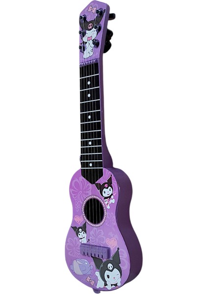 Mor Oyuncak 6 Telli Kuromi Desenli Ispanyol Gitar 50 Cm. Okul Gösteri Gitarı