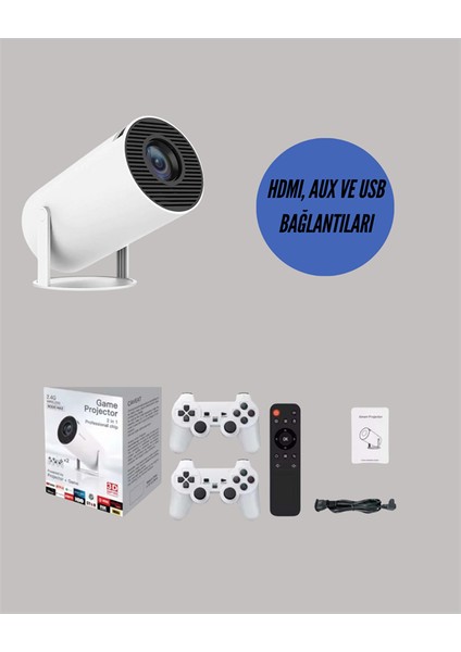Ds-Derin Portatif 4K Projeksiyon – 4.000 Uygulama, Kablosuz Yansıtma ve Bluetooth 5.0 fiyatları