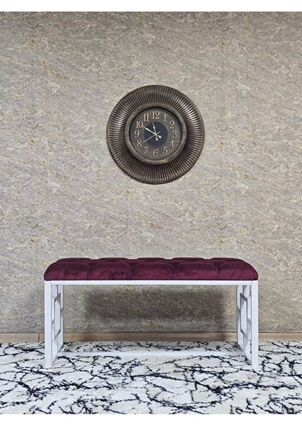 ZAFİR Beyaz Boyalı İçi Kareli Diktörtgen 100 cm x 40 cm Oturak Puf - Bench - Makyaj Oturağı - Oturak Bordo Renk 100 x 40 Boyut/Ebat modelleri