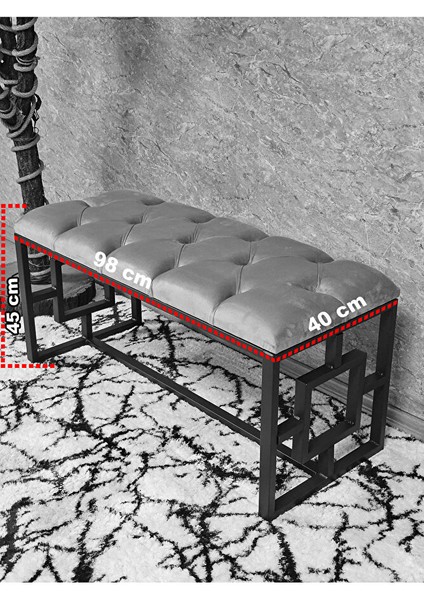 ZAFİR Beyaz Boyalı İçi Kareli Diktörtgen 100 cm x 40 cm Oturak Puf - Bench - Makyaj Oturağı - Oturak Bordo Renk 100 x 40 Boyut/Ebat indirimleri