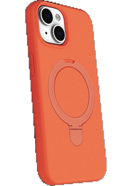 Bfs Apple iPhone 15 Plus Regal Magsafe Standlı Kapak - Turuncu modelleri