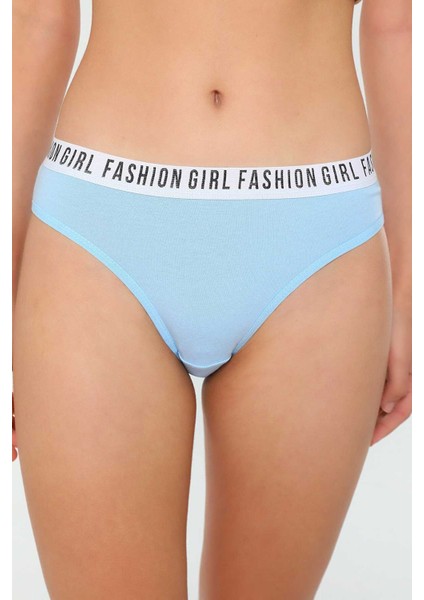 12 Adet Beli Yazılı Lastik Pamuk Kadın Külot fırsatları