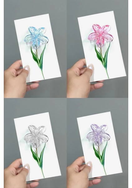 100 Adet Şeffaf Renkli Lotus Toka 6 cm Kına Seti