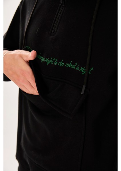 X-4005 Kapüşonlu Yarım Fermuarlı Sweat fırsatları