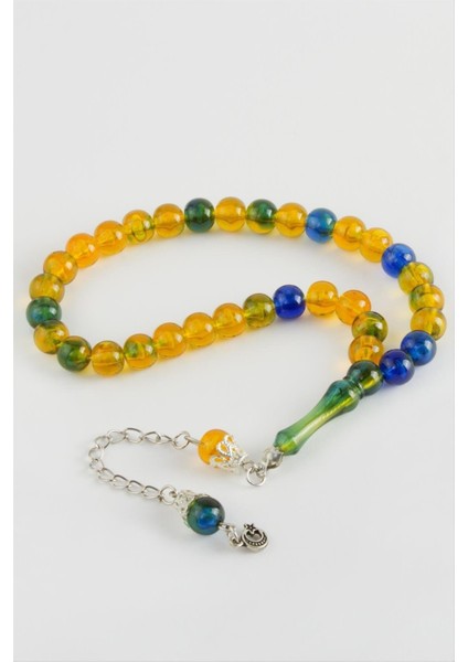 Ds-Derin Renkli Plastik Tesbih 9 Mm-Koyu Sarı