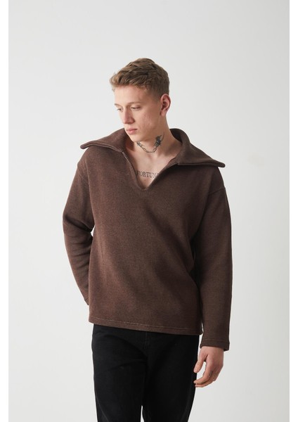 R-5850 Yaka Detaylı Örme Sweat modelleri