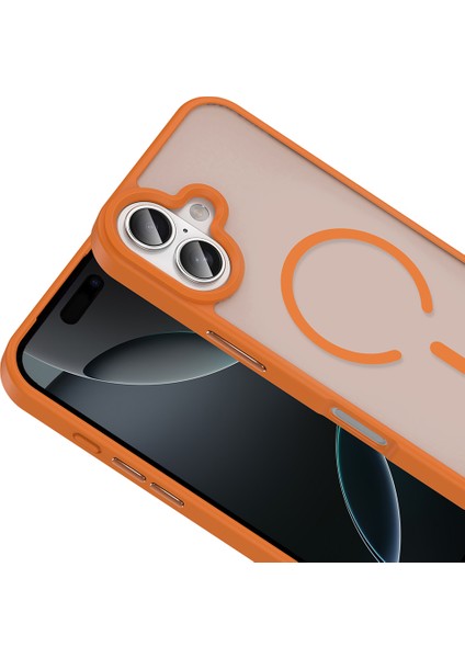 iPhone 17 Uyumlu Kılıf Magsafeli Mat Arka Yüzey Sio Kapak Turuncu fiyatları