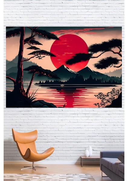 Günbatışının Kızıllığı Duvar Örtüsü Duvar Halısı Wall Tapestry