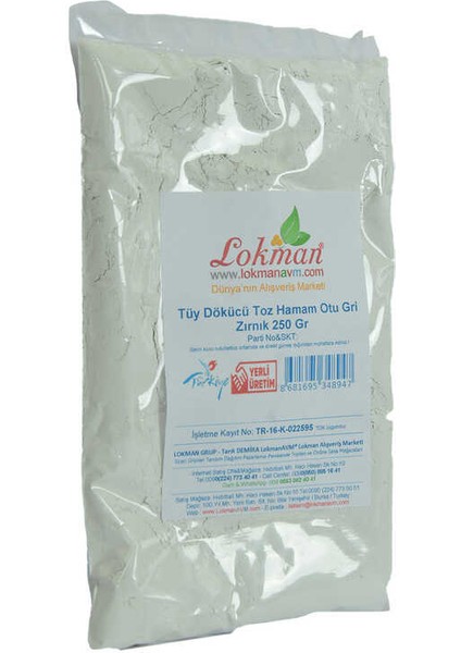 Tüy Dökücü Toz Hamam Otu Gri Zırnık Bay Bayan 250 gr Paket modelleri