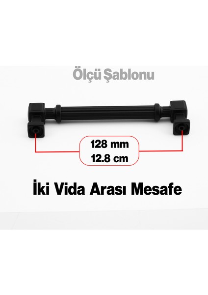 Mobilya Mutfak Çekmece Dolabı Dolap Kulpları Kulb Siyah Çizgili Metal Lüks Kulp 128 mm 12.8 cm fiyatları