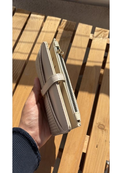 Kadın Trend Dokulu Portföy Cüzdan - Fermuarlı ve Kartlık Bölmeli fırsatları