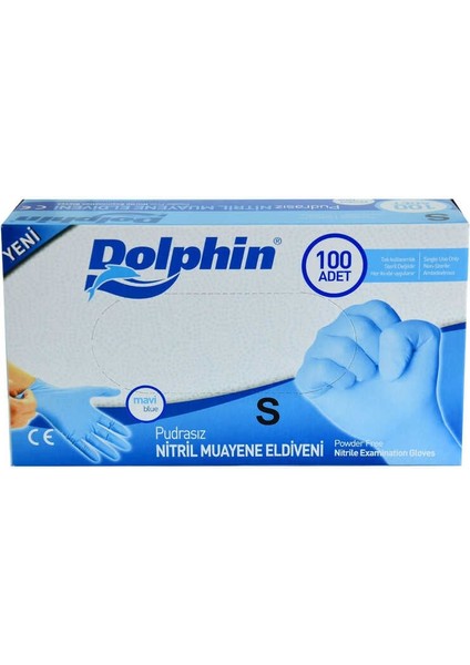 Pudrasız Mavi Nitril Eldiven Küçük Boy (S) 100 Lü Paket