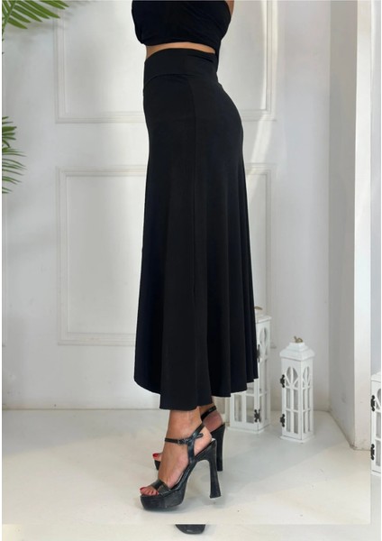 Kadın Toparlayıcı Likralı Cepli Taytlı Yırtmaç Detaylı Vazgeçilmez Maxi Etek Relaxed modelleri