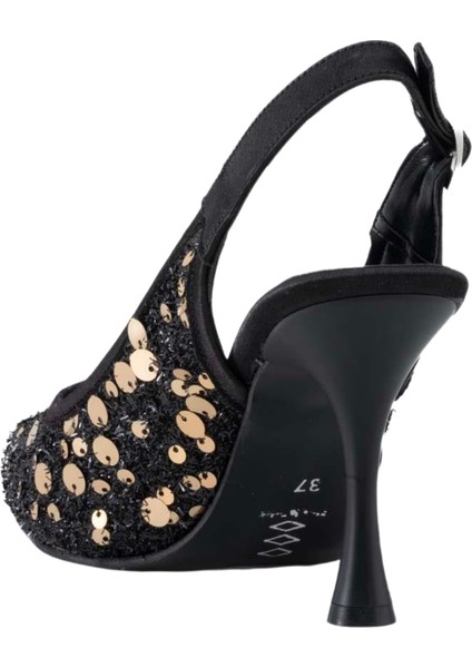 Kadın Parılıtı Topuklu Ayakkabı Siyah indirimleri