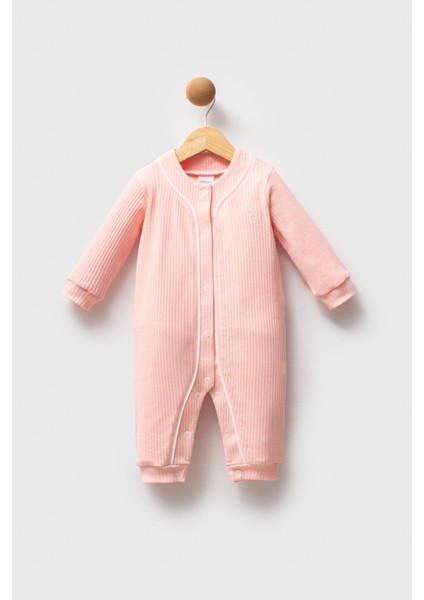 %100 Pamuk / %100 Cotton Çıtçıtlı Kız Bebek Tulum