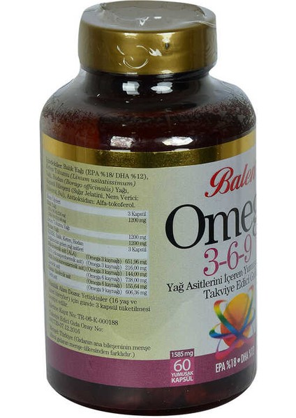 Omega 3-6-9 1585 Mg x 60 Yumuşak Kapsül Epa-18 Dha-12 modelleri