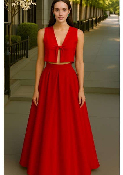 Kadın Saten Önden Bağlamalı Kırmızı Bustiyer fiyatları