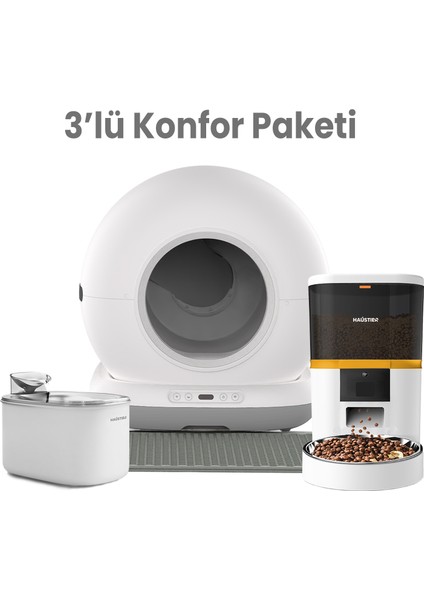Kedi Tuvaleti & Mama Kabı & Kedi Suluğu 3 Lü Set