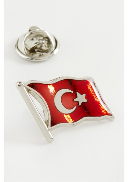 Ds-Derin Türk Bayrağı Yaka Rozet-Gümüş Rengi fiyatları