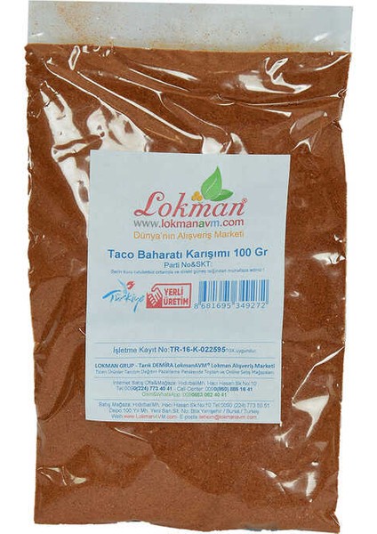 Taco Baharatı Karışımı 100 gr Paket fiyatları