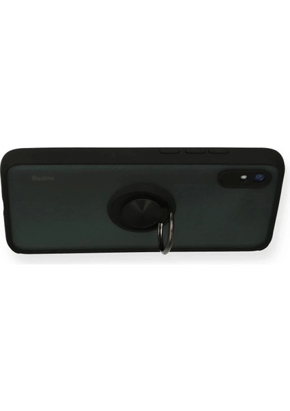 Bfs Xiaomi Redmi 9A Kılıf Montreal Yüzüklü Silikon Kapak - Siyah modelleri