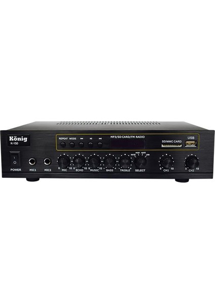 König K-150 - 2X80 Watt Usb/bluetooth/2 Mikrofon Girişli Trafosuz Anfi fiyatları