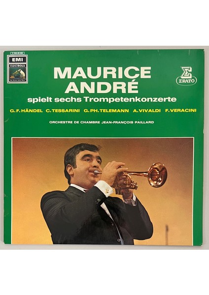 Maurice Andre Spielt Sechs Trompetenkonzerte Lp Plak (Orijinal Dönem Alman Baskı Plak)