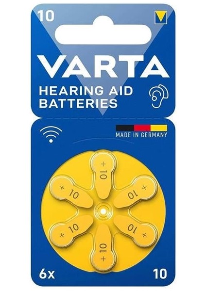 Varta 10 Numara Kulaklık Işitme Cihazı Pili (6'lı Paket)