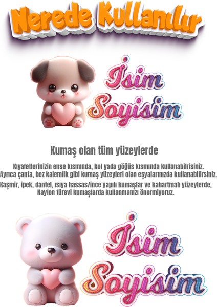 Kıyafet Etiketi - Okul Kıyafet Kumaş Etiketi Kreş Anaokulu Ilkokul Kıyafet Kumaş Etiketi SET08 fiyatları