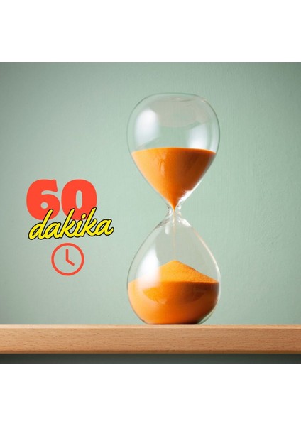 1 Saatlik Cam Kum Saati 60 Dakika Turuncu