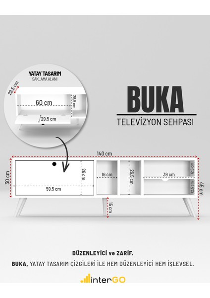 Buka Tv Sehpası, Tv Standı, Televizyon Ünitesi fiyatları