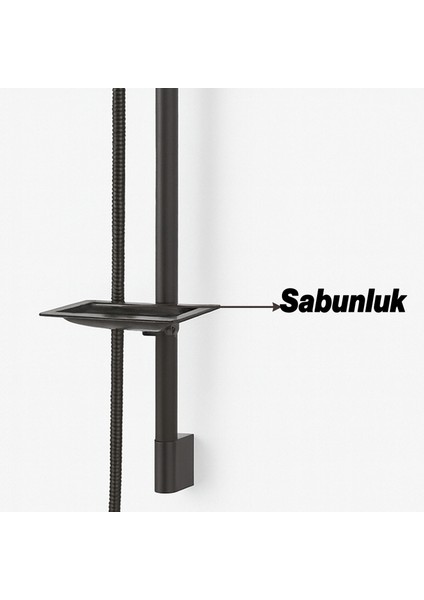 Siyah Sürgülü Duş Seti Kare Başlıklı Düğmeli El Duşu Hortumu Tutacağıyla Modern Lüks Banyo Takımı modelleri