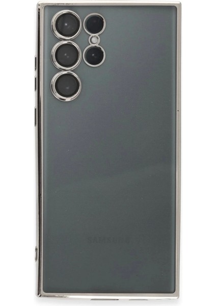 Bfs Samsung Galaxy S22 Ultra Kılıf Razer Lensli Silikon - Gümüş fiyatları
