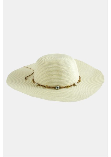 Ds-Derin Göz Örme Zincir Hasır Şapka-Krem fiyatları