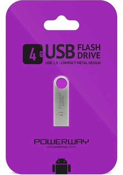 Powerway 4 GB Metal USB Flash Bellek