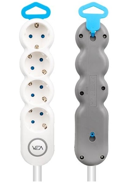 Vea VE-2S4S 4'lü 1.5 Metre Kablolu Anahtarlı Grup Priz