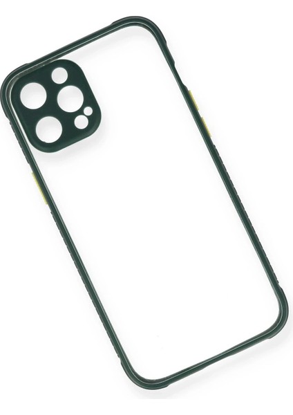 Bfs iPhone 12 Pro Max Kılıf Miami Şeffaf Silikon - Koyu Yeşil modelleri