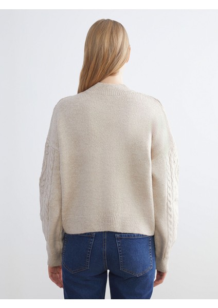 Yeni Sezon Yarım Balıkçı Yaka Kendinden Desenli Kadın Triko Kazak fırsatları