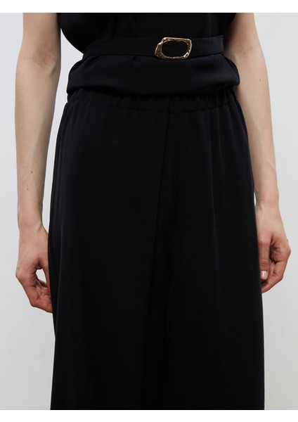 Yeni Sezon Beli Lastikli Geniş Paça Kadın Pantolon modelleri