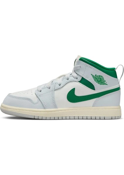 Air Jordan 1 Mid Ps Leather Unisex Sneaker Hakiki Deri Günlük Spor Ayakkabı Beyaz Yeşil fiyatları