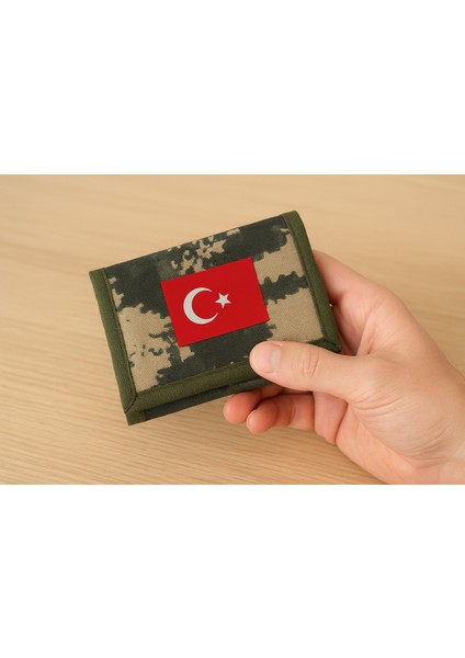 Kamuflaj Asker Cüzdanı - Fermuarlı Çok Güzlü, Suya Dayanıklı Asker Stil Cüzdan