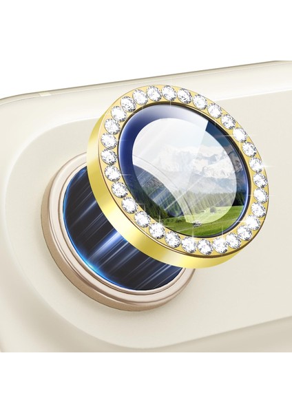 iPhone 17 Air Kılıf Parlak Taşlı Kamera Koruma Renkli Lens Koruyucu Temperli Cam