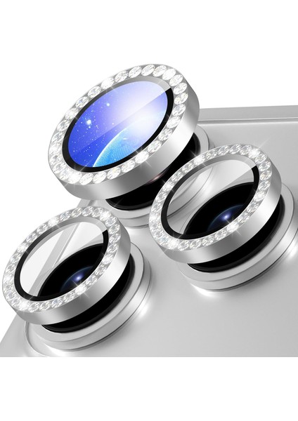 iPhone 17 Pro / 17 Pro Max Kılıf Parlak Taşlı Kamera Koruma Renkli Lens Koruyucu Temperli Cam