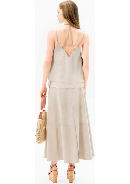 Limited Edition Kadın Pudra Uzun Süet Etek fiyatları