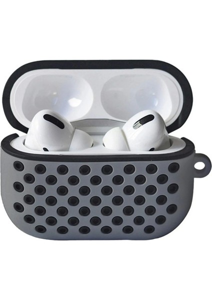 Bfs Airpods Pro 2 (2.nesil) Spor Delikli Kılıf - Gri-Siyah