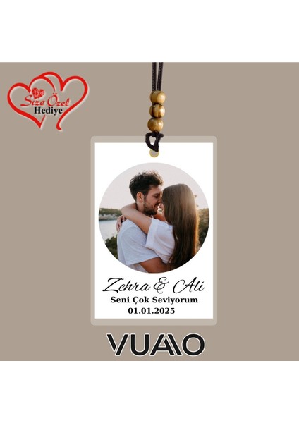 Kişiye Özel Fotoğraflı ve Isimli Araba Süsü - Araba Dikiz Aynası Süsü - Size Özel Hediye