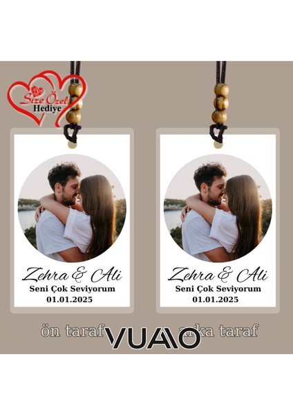 Kişiye Özel Fotoğraflı ve Isimli Araba Süsü - Araba Dikiz Aynası Süsü - Size Özel Hediye fiyatları