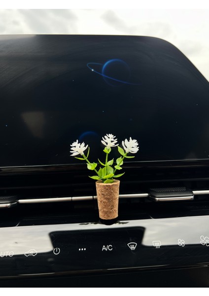 Dekoratif Mini Araç Oto Kokusu | El Yapımı Mantar Saksı Çiçek Klima Süsü | Difüzör Klipsli Beyaz fiyatları
